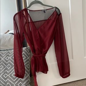 Maroon see through blouse